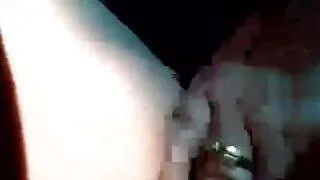 My chubby wife in car