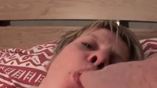 Blonde mom playing with her sexy cunt in bed