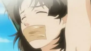 Bondage hentai with muzzle gets squeezed her bigboobs