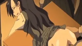 Bound hentai teen gets analed in classroom