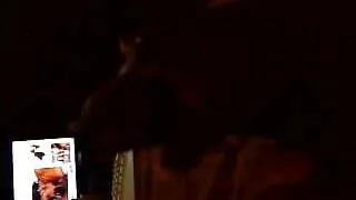 me stroking my BBC and watching porn.