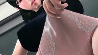 Sexy animated doing handjob and gets cumshot