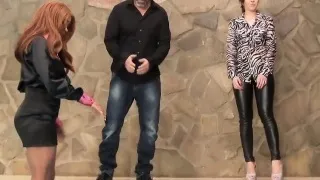 Cfnm ebony babe swaps cum