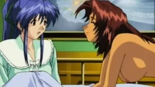 Japanese anime gets spanked by her friend