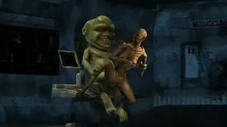 3D alien babe getting fucked hard by a horny goblin