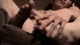 Amateur twink Benz loves sucking toes and masturbating alone