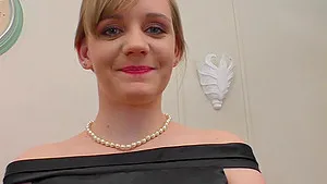 Glamorous lesbian babe Lucette Nice fingers and licks her girlfriend