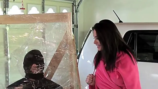 Facesitting by hot brunette in femdom scene