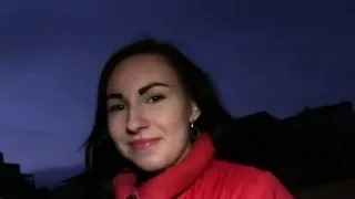 Czech amateur brunette babe gets creampie in public