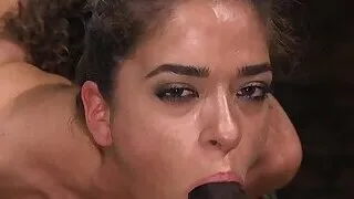 Backbend bondage and pussy dildo fucking