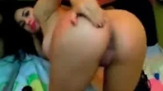 Busty babe latina get naked on webcam