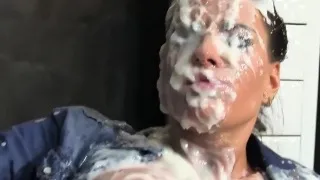 Bukkake fake cum facial