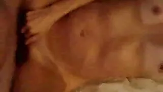 Amateur Couple Cum Covered Small Tits