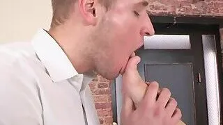 Pussyfucked footfetish euro gets doggystyled