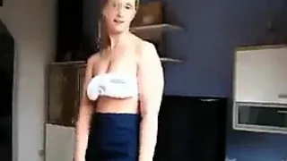 Cute Blonde Wife Doing A Striptease