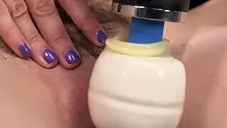 Cute babe machine fucked on her back