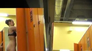 Real hidden camera in a locker room