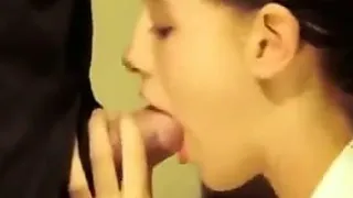 Pretty Girl Sucks Cock And Gets A Facial