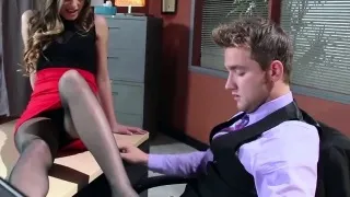 Abbey Brooks accompanies her stepdaughter to a job interview