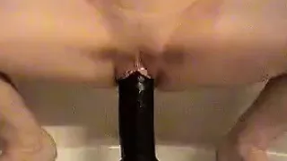 Mature Woman Riding On A Thick Dildo