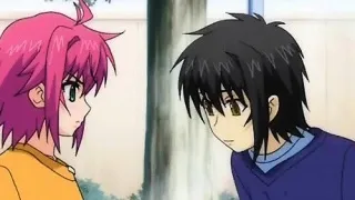 Teenage anime cutie checking her tits in the mirror