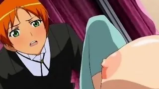 Anime  tit job in close-up with busty excited teeny