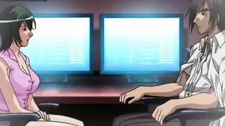 Three horny studs fucking a cute hentai babe under water