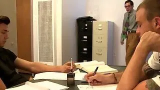 Teen sucks cops big cock