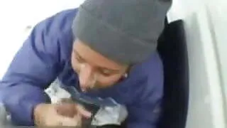 Amateur blowjob in the snow