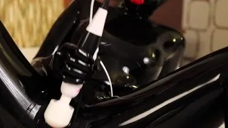 Brunette and her toys have close up masturbation sex