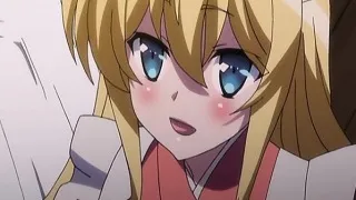 Blonde hentai maid with huge titties rides hard cock