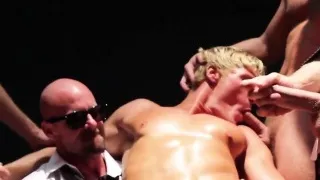 Jocks in uniform cum after dominating their sub