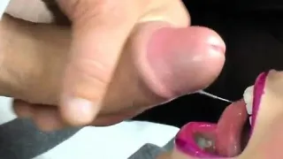 Facial Cum Shot and Swallowing Closeup Video