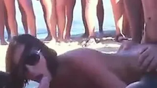 Swingers Having Fun At A Beach For A Crowd