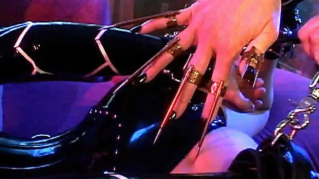 Lusty lesbians in femdom stimulation