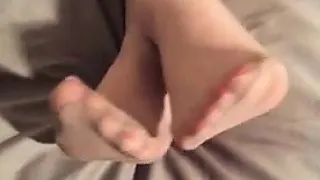 Close Up Of A Mothers Feet In Nylons