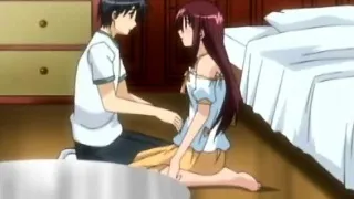 Tempting anime licking cock on her knees