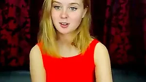 blue eyed blonde sexy lady strips for cam