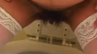 Hairy Preggo Wife Pissing and Rubbing