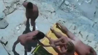 Exposed Brutal wife swapping on beach