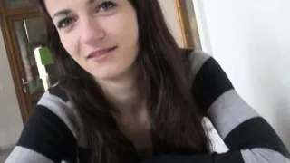 Very slim European chick pussy fucked in the car for cash