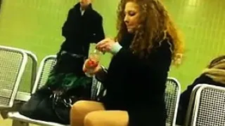 Sexy European Legs Exposed In Public