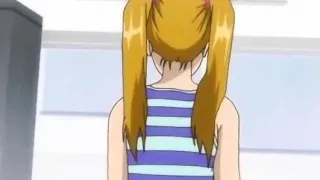 Busty anime gets huge dildo inside