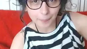 Shy beautiful girl rubs her wet clit on web cam