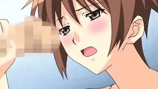 Teen hentai chick gets gangbanged outside