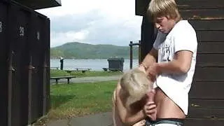 Granny gets nailed in the changing room