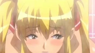 Busty anime lesbians rubbing and sharing dick