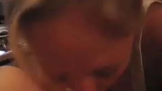 blonde girl swallow cum