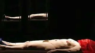 a hairy woman nude in theatre