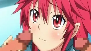 Redhead hentai coed sucking bigcocks and facial cum